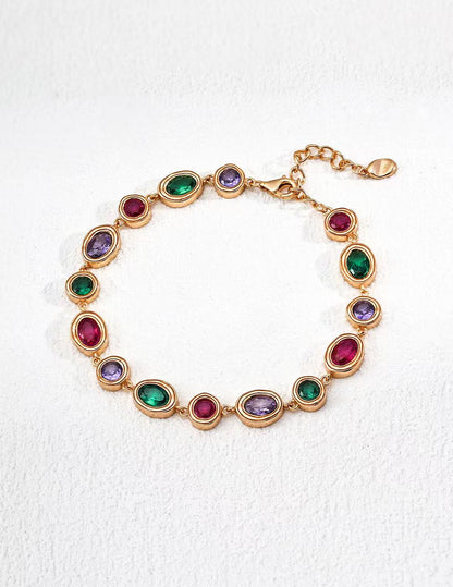 S925 Silver/gold plated/Colored zircon bracelet, earrings
