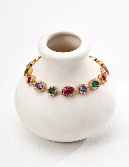 S925 Silver/gold plated/Colored zircon bracelet, earrings