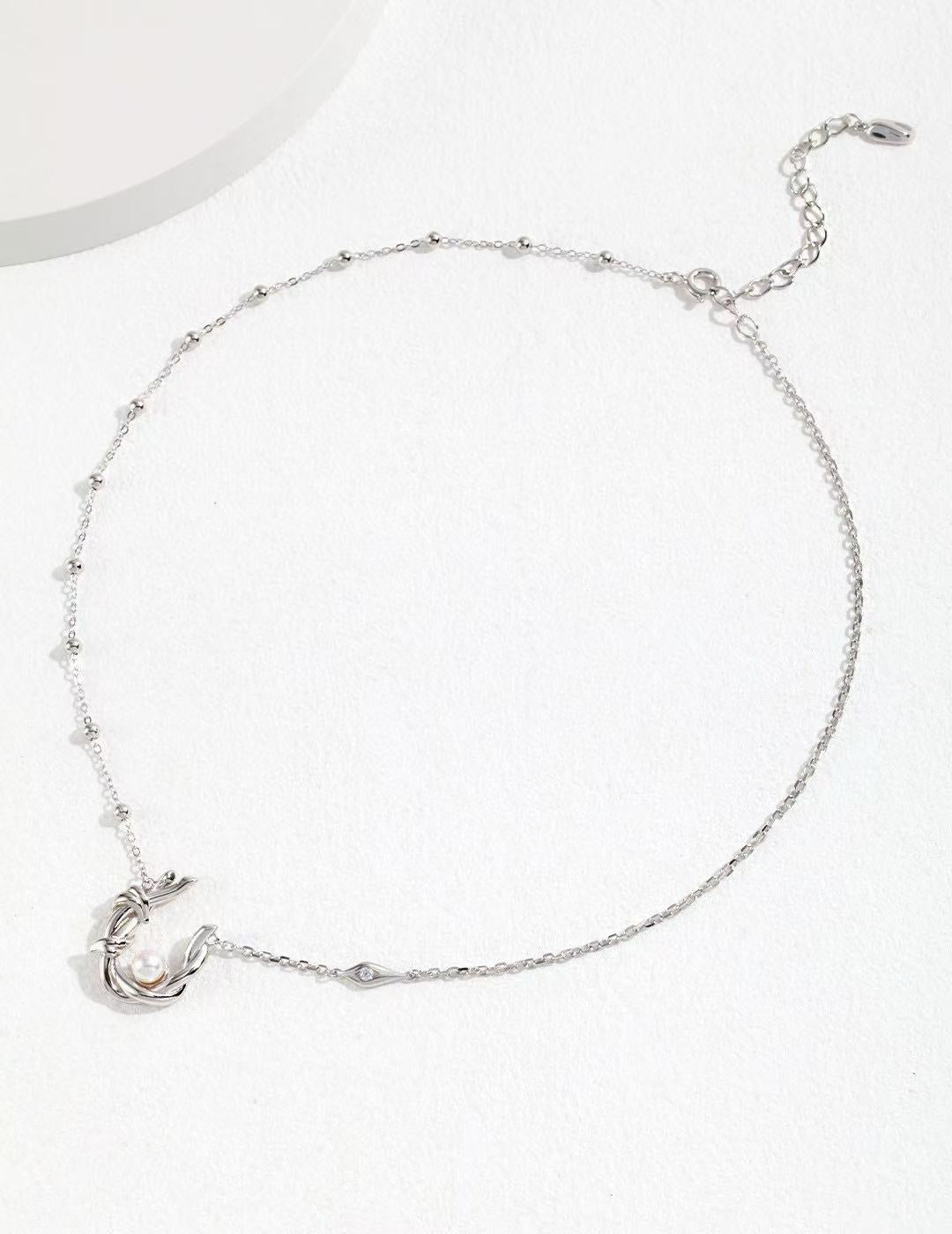 S925 Silver/gold plated/Zircon, Freshwater Pearl/Braided Pendant Necklace, Ring