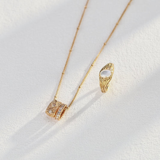 Vintage Sparkle Pendant Necklace — S925 Silver