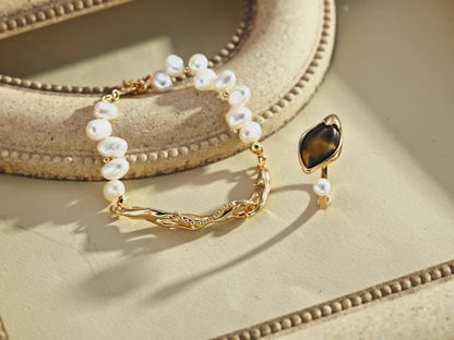 Lulu & Evie – Dawn Dew Tiger’s Eye Ring