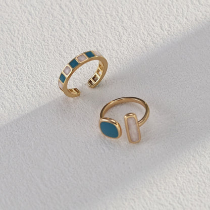 Paris Glaze Pastel Enamel Silver Ring