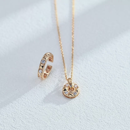 Lucky Wheel Pendant Necklace & Ring Set