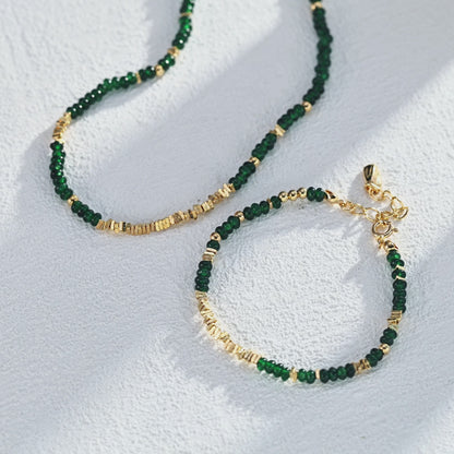 Emerald Glow Duo – Necklace & Bracelet Set