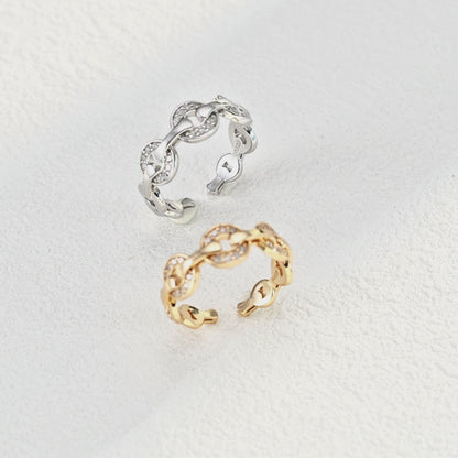 S925 Silver Vintage Chain Ring