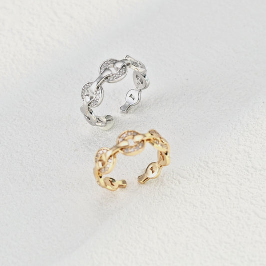 S925 Silver Vintage Chain Ring