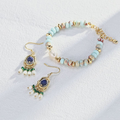 Natural Shoushan Stone & Pearl Necklace / Bracelet