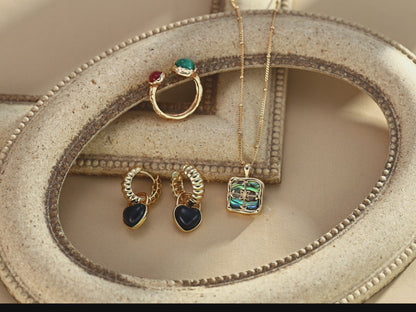 Detachable Black Onyx Earrings