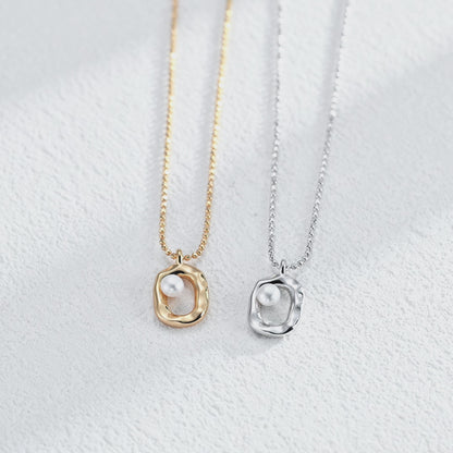 Organic Pearl Pendant Necklace Set